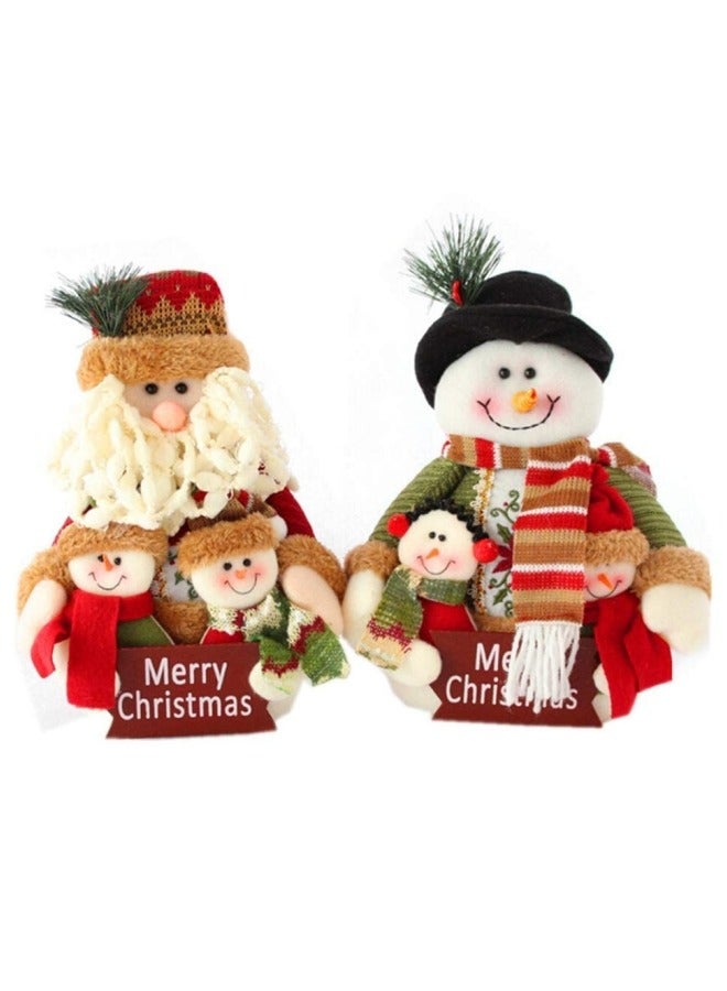 CCOVERY زينة طاولة عائلية من الفرو لعيد الميلاد، دمى تقليدية من الفرو، تماثيل زينة عيد الميلاد - Image 5