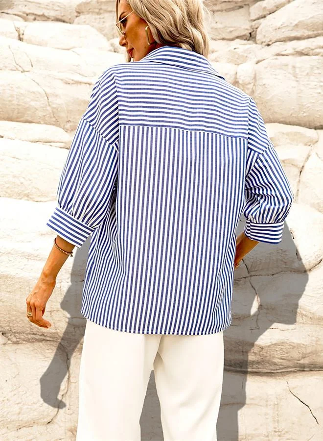 Take Two Take Two Striped Button Up Spread Collar Shirt