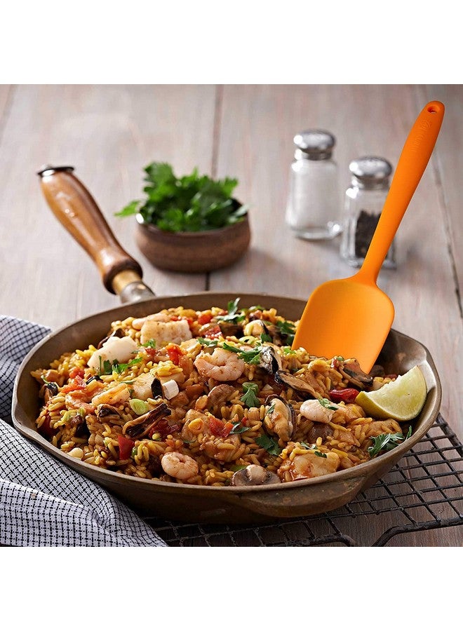 P-Plus International Silicone Spatula Set 5-Piece - 446F Heat-Resistant Baking Spoon Spatula - Seamless One-Piece Design- Non-Stick Silicone Stainless Steel Core (Spatula Set of 5 Orange) - Image 5