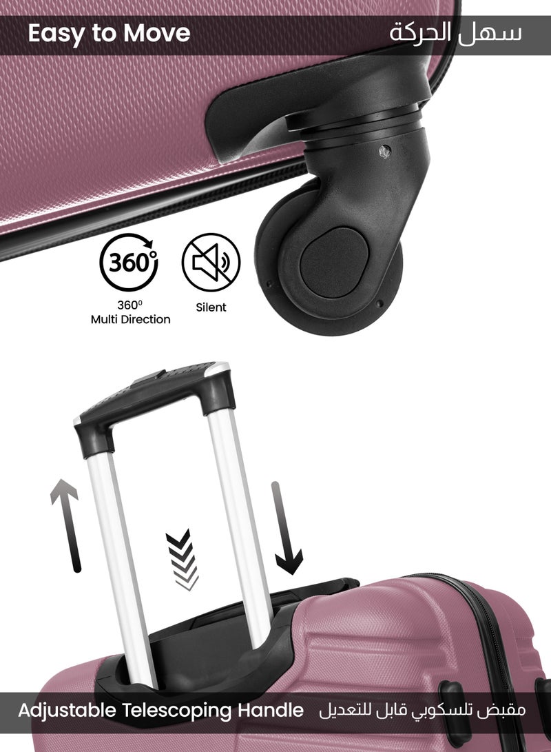 PARAJOHN عربة حقائب تريفارد ABS صلبة بعجلات متوسطة 24 بوصة باللون الوردي - Image 2
