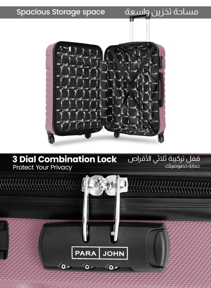 PARAJOHN عربة حقائب تريفارد ABS صلبة بعجلات متوسطة 24 بوصة باللون الوردي - Image 4