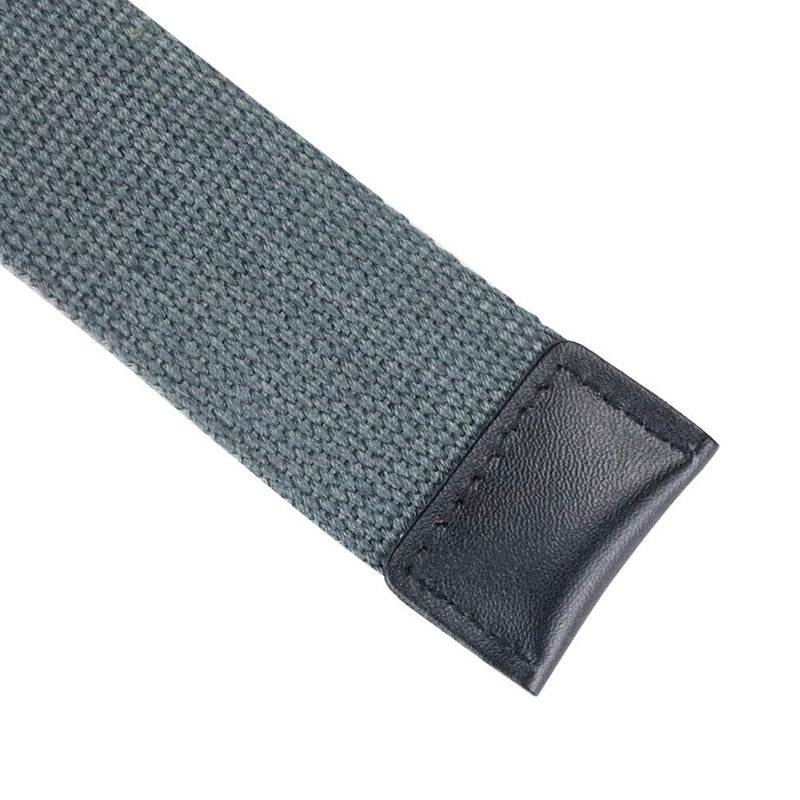 macoking Web Fabric Canvas Belt for Men Women with Double D Ring Buckle, Dark Grey, 55in long for waist 44"-47" - Image 3