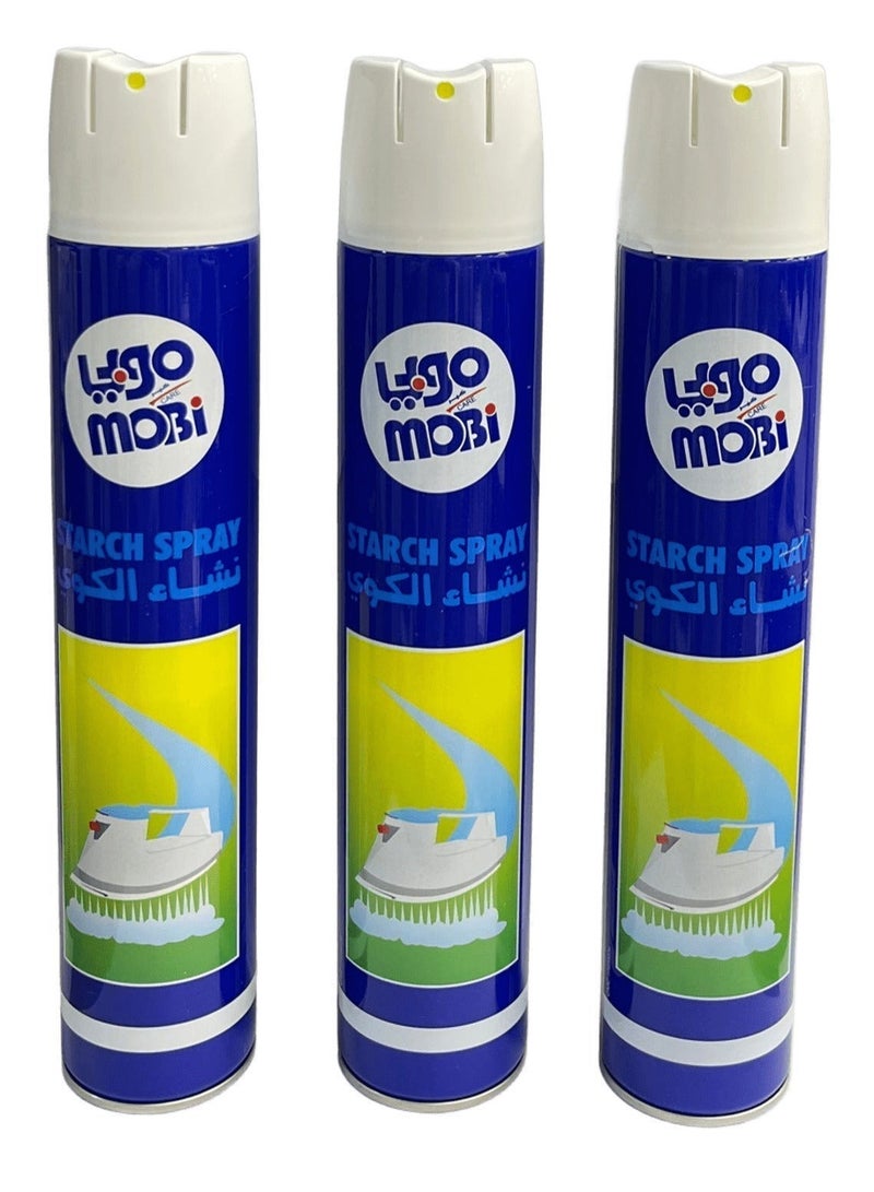 موبي بخاخ نشا للملابس – 3 عبوات (500 مل لكل عبوة) | سهولة في الكي وانتعاش يدوم طويلاً - Image 2