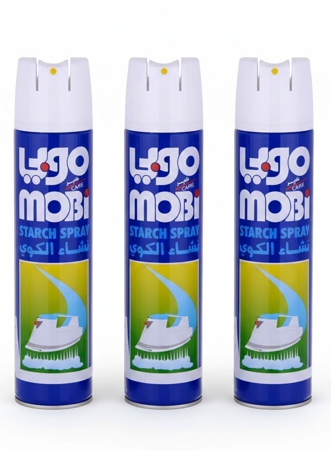 موبي بخاخ نشا للملابس – 3 عبوات (500 مل لكل عبوة) | سهولة في الكي وانتعاش يدوم طويلاً - Image 1