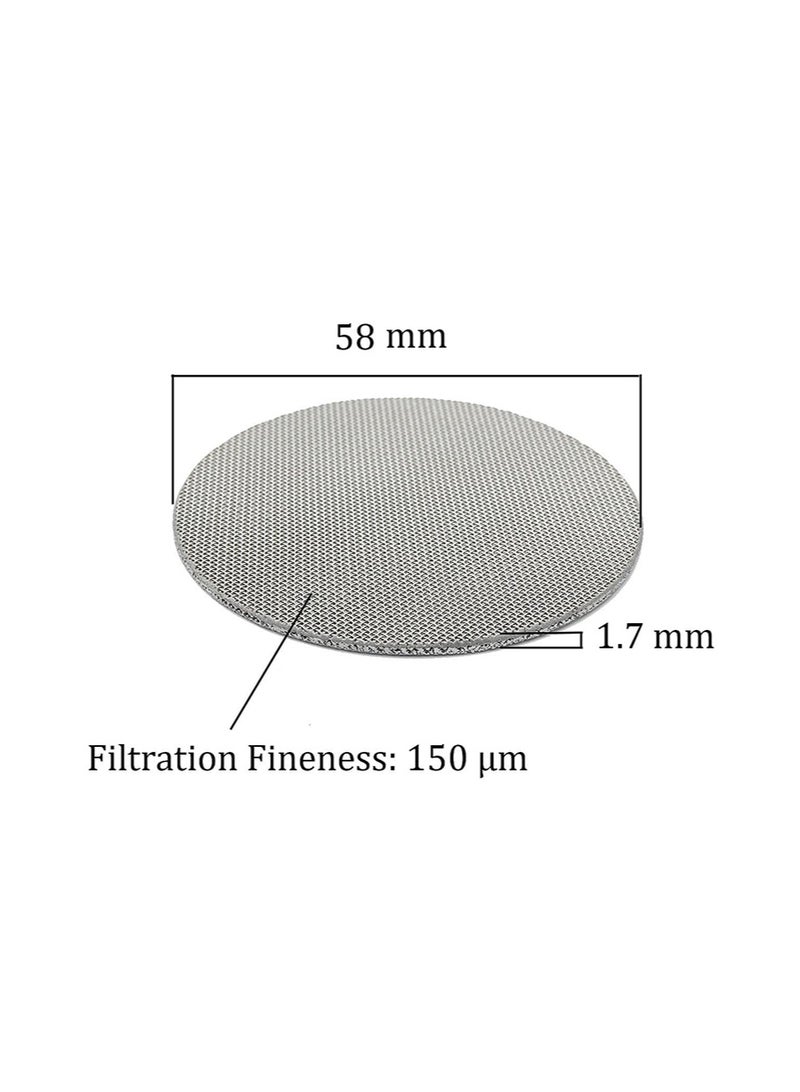 اي زد سوزو عبوتان من شاشة قرص الإسبريسو 58 مم، قابلة لإعادة الاستخدام، سمك 1.7 مم، 150 ميكرومتر، صفيحة شبكية لفلترة القهوة لسلة فلتر الإسبريسو (58 مم، 150 ميكرومتر) - Image 2