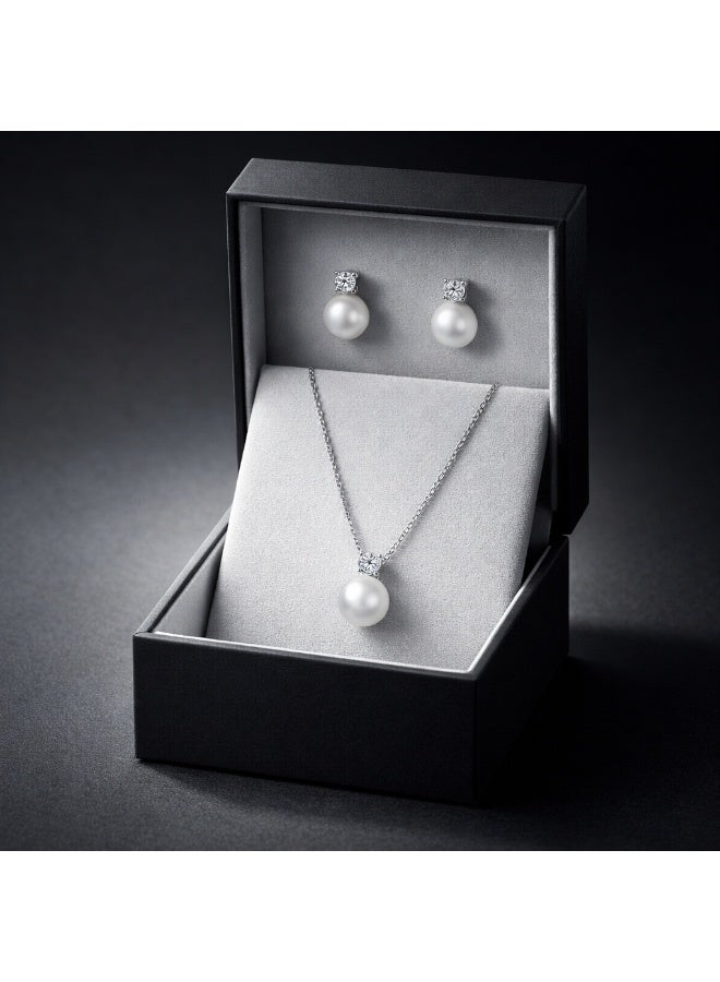 MTZ Women Jewellery Set, 14K Gold Plated Dainty Pendant Necklace & Stud Earrings Set for Wedding Party Daily Wear - Image 3