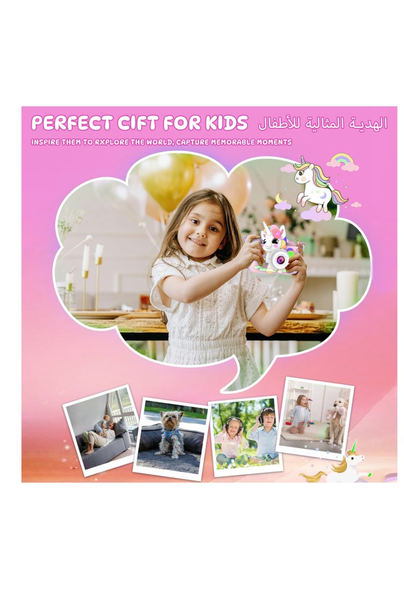 ABJ Kids Digital Camera with Video - Toy Camera for Toddlers & Children Aged 3–12 with 32GB SD Card, USB Reader, Games & Music - Mini Camera with Filters & Cartoon Case - Ideal Gift for Kids - Image 3