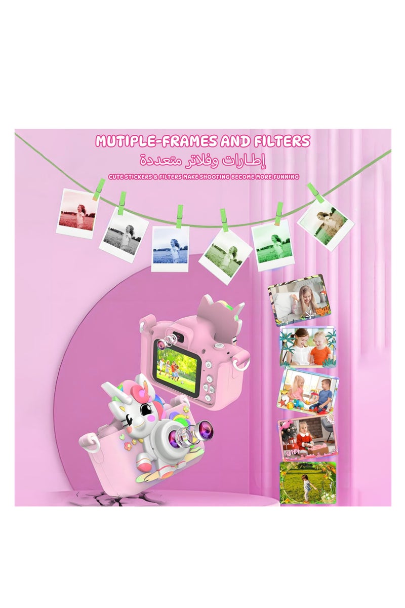 ABJ Kids Digital Camera with Video - Toy Camera for Toddlers & Children Aged 3–12 with 32GB SD Card, USB Reader, Games & Music - Mini Camera with Filters & Cartoon Case - Ideal Gift for Kids - Image 4