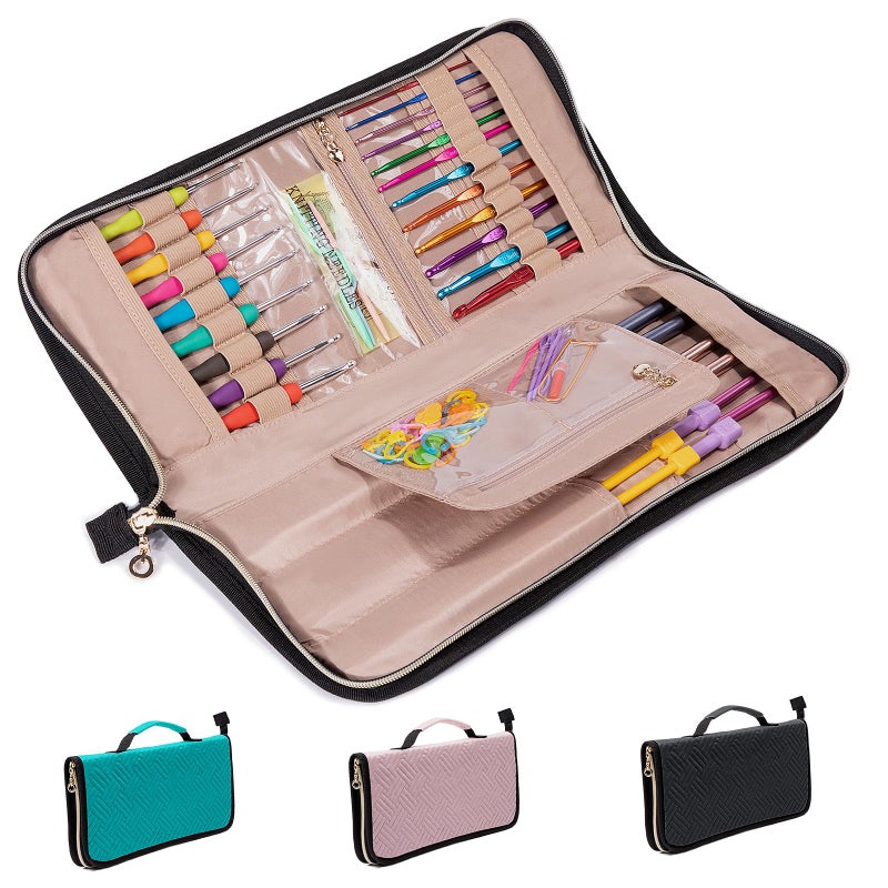MYBAGZING Knitting Needles Crochet Hook Case Empty up to 14 Inches Knitting Crochet Accessories Organizer - Image 2