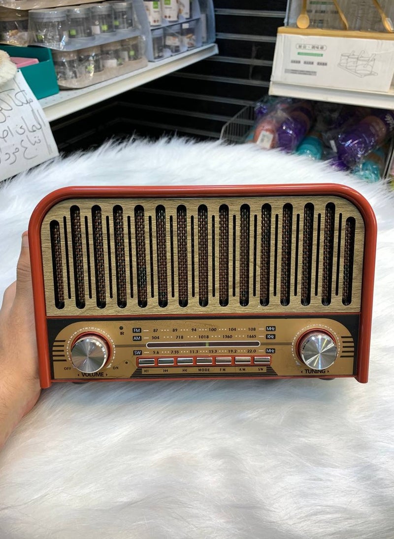Classic Design Portable Brown Radio