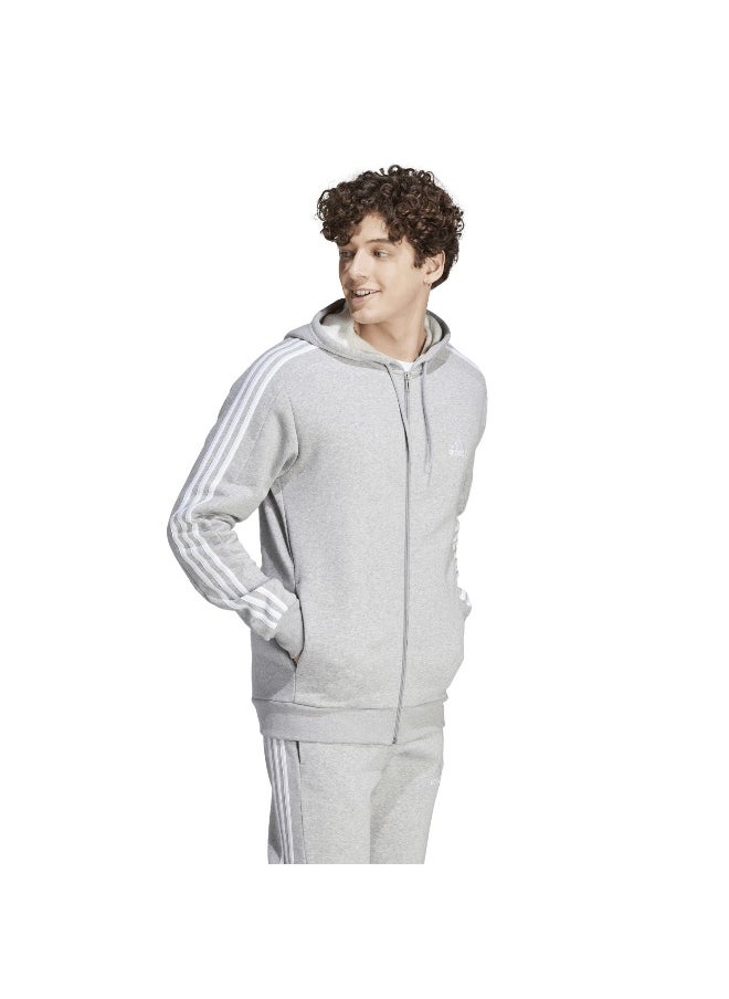 Adidas adidas M 3S Fl Fz Hd Grey Training Track Tops 2XS  - Image 3