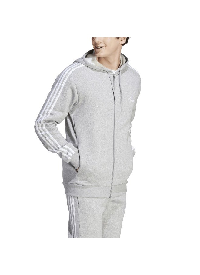 Adidas adidas M 3S Fl Fz Hd Grey Training Track Tops 2XS  - Image 4