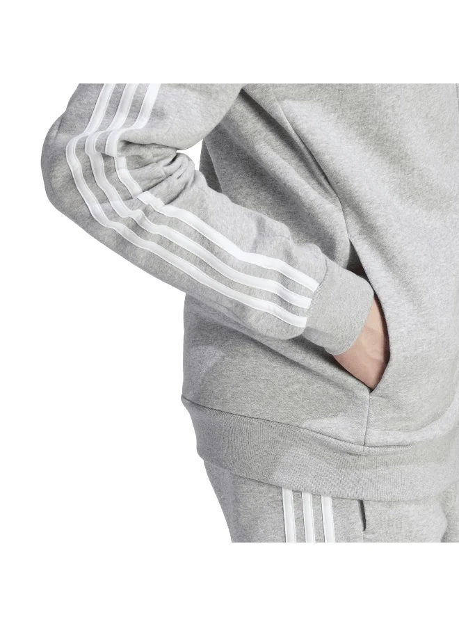 Adidas M 3S Fl Fz Hd Grey Training Track Tops 2XS