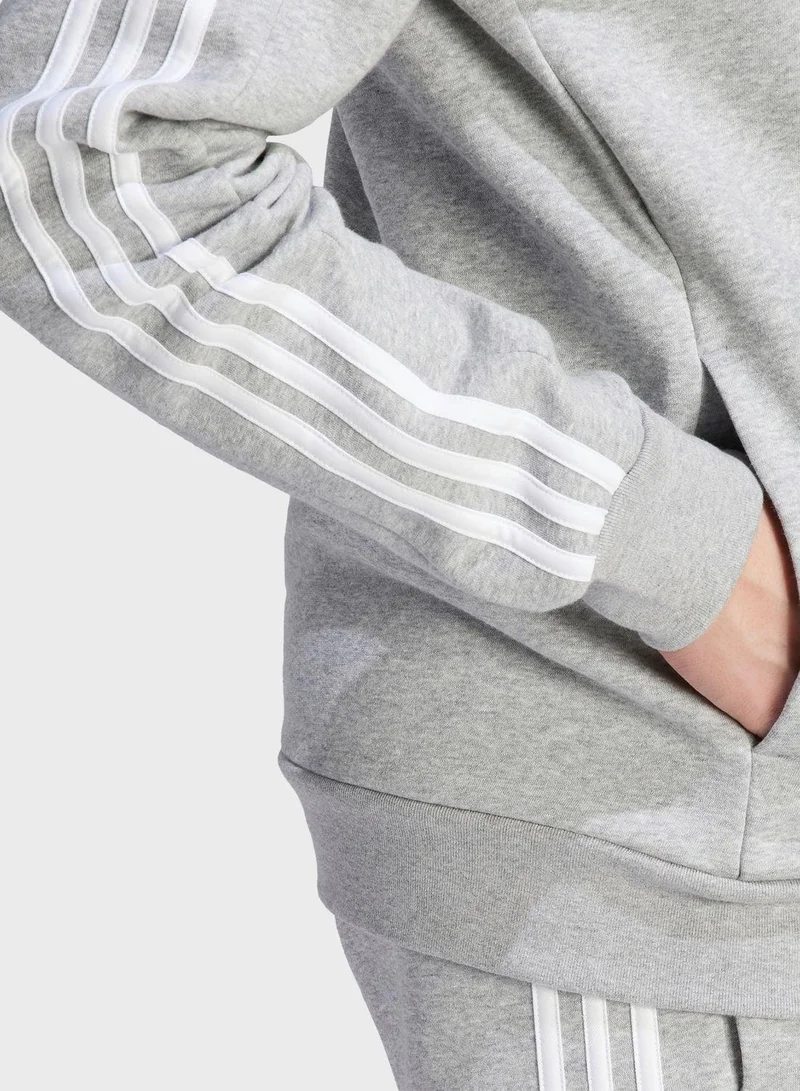 Adidas M 3S Fl Fz Hd Grey Training Track Tops 2XS
