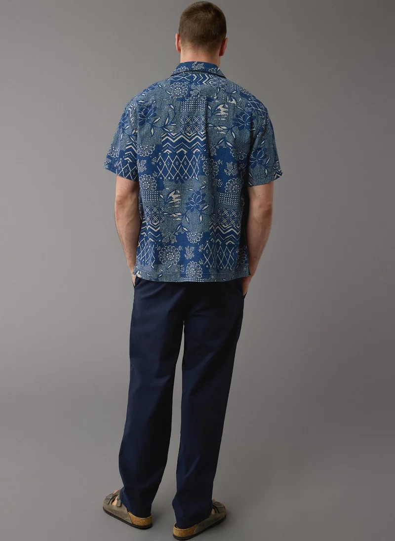 امريكان ايجل Printed Button-Up Regular Fit Poolside Shirt