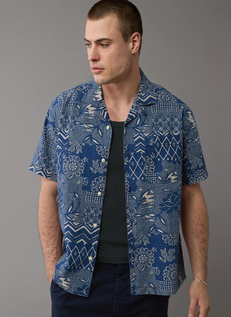 امريكان ايجل Printed Button-Up Regular Fit Poolside Shirt