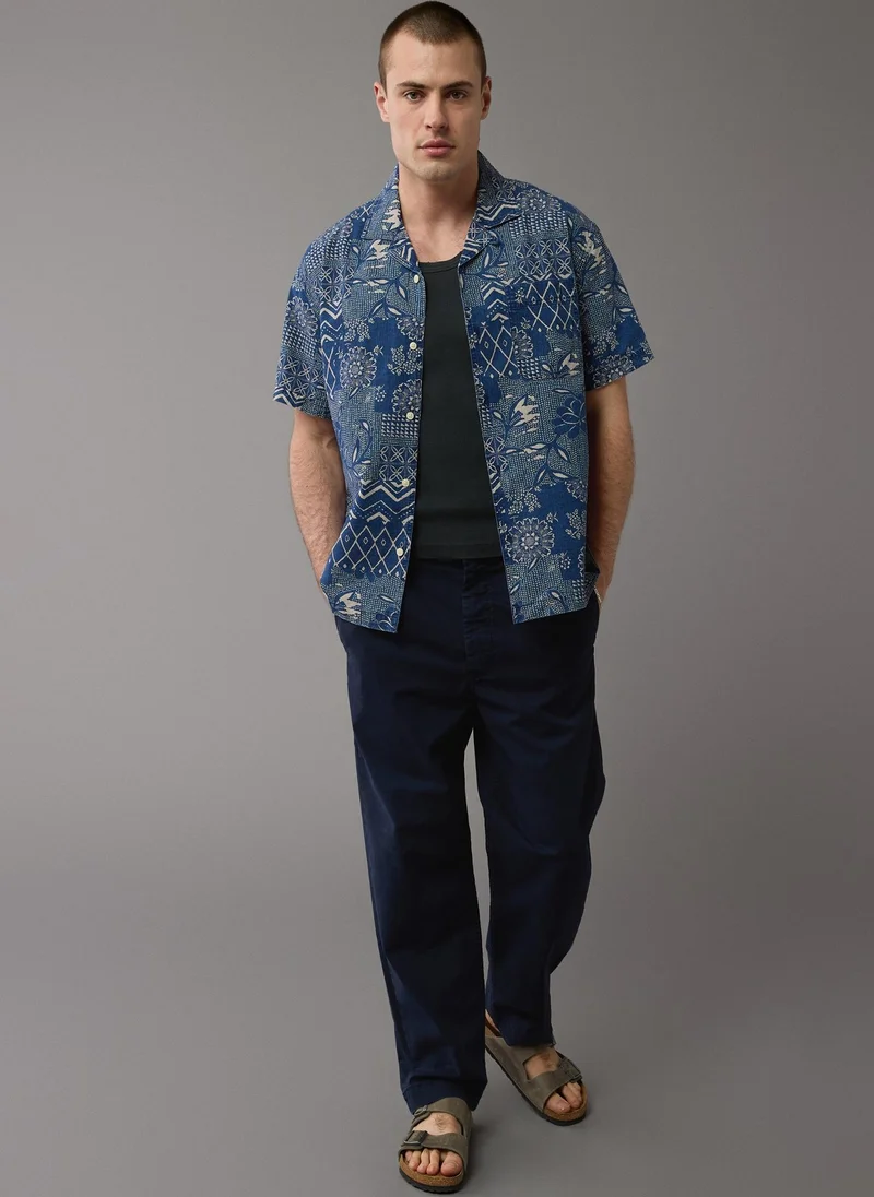 امريكان ايجل Printed Button-Up Regular Fit Poolside Shirt