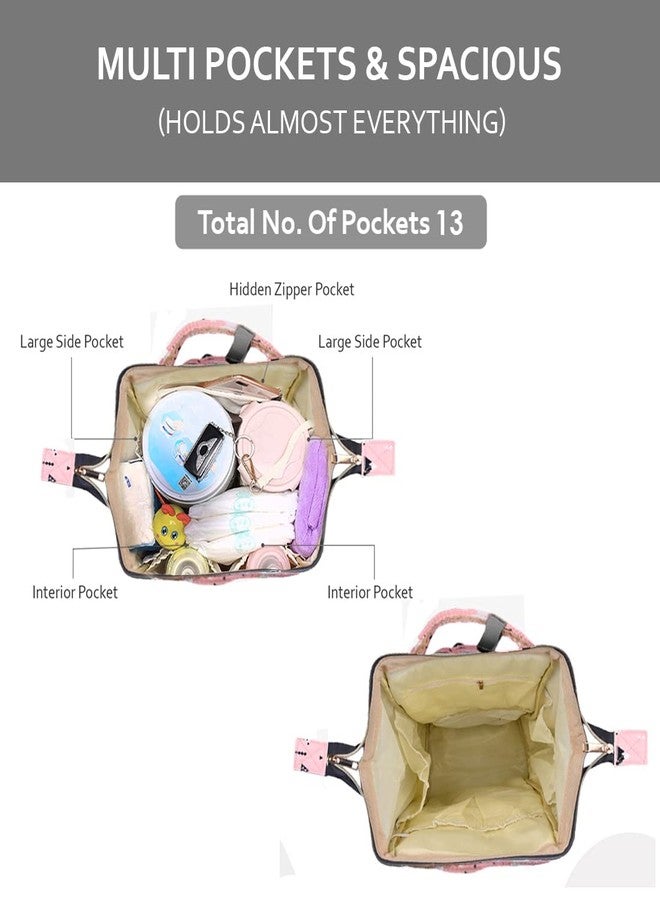PACKNBUY Baby Diaper Bag for Mothers for Travel, Spacious Large Size Maternity Bag with Multiple Pockets, Insulated Bottle Holders, Wide Opening, Back Zipper Access and Water Resistant (Pink) - Image 4