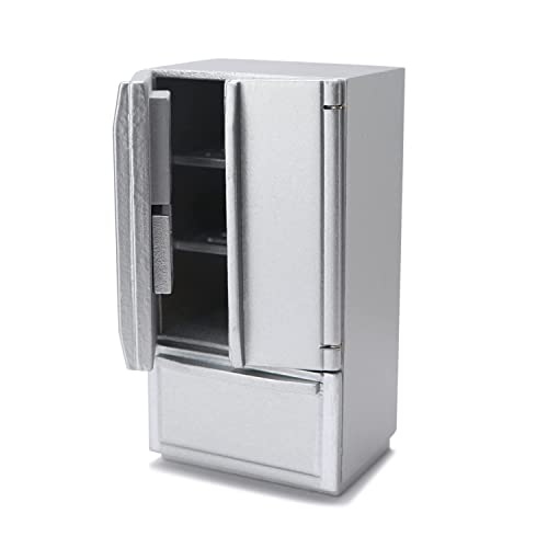 Cutemini Miniature Dollhouse Fridge 112 Furniture Decoration Accessories Mini Refrigerator Kitchen Living Room Scene Model OrnamentsAWhite - Image 1