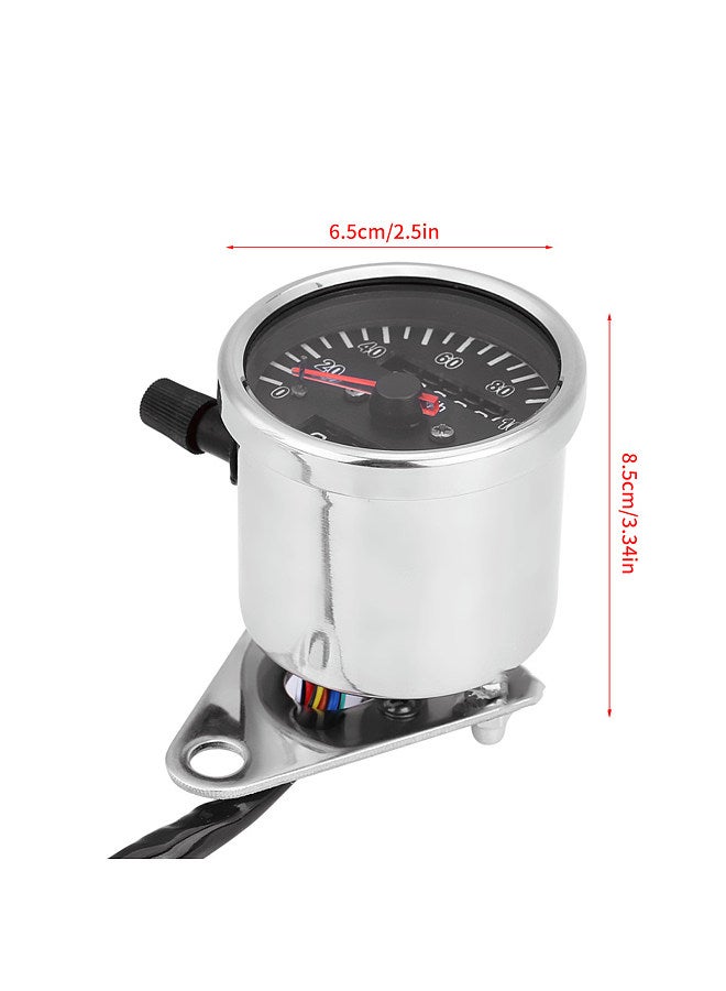Cafe Racer Retro Custom Motorcycle Mechanical Speedometer with LED Indicator Odometer 140km/h