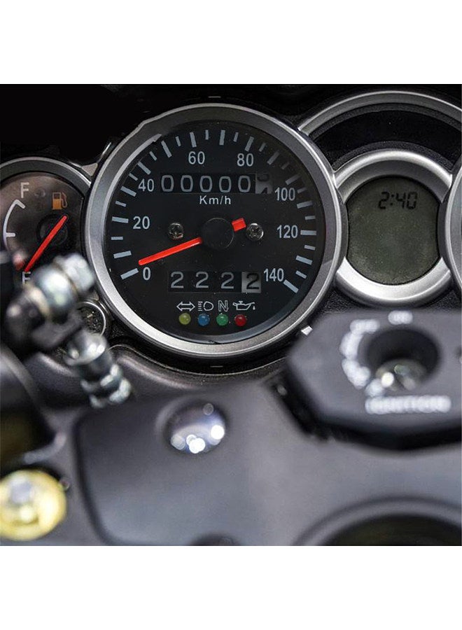 Cafe Racer Retro Custom Motorcycle Mechanical Speedometer with LED Indicator Odometer 140km/h