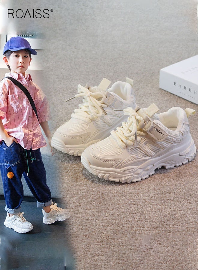 roaiss Kids Fashion Chunky Sneakers, Comfortable Lace-up Sneakers, Breathable Platform Sneakers with Non-slip Soles - Image 2
