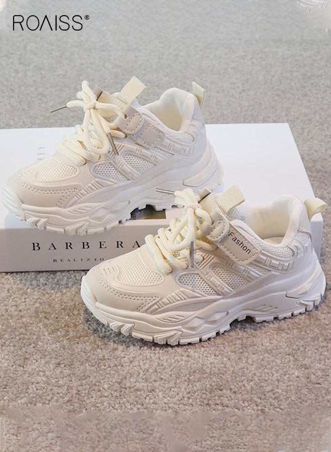 roaiss Kids Fashion Chunky Sneakers, Comfortable Lace-up Sneakers, Breathable Platform Sneakers with Non-slip Soles - Image 3
