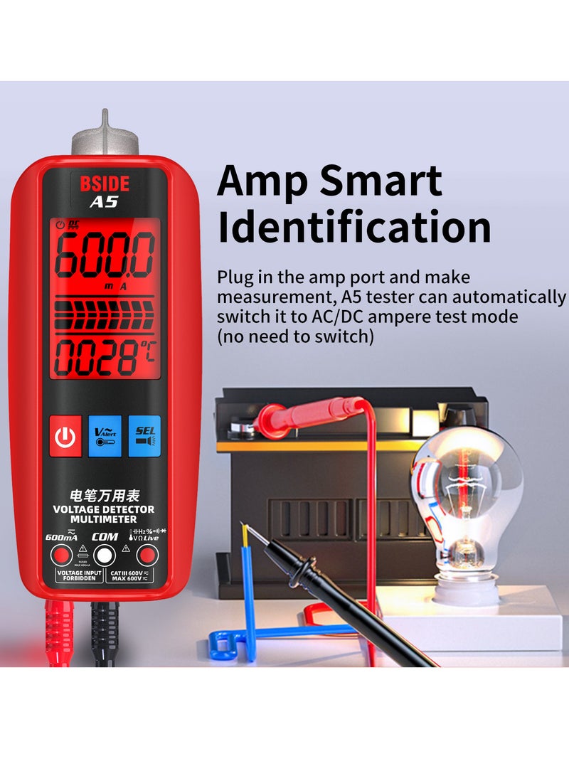BSIDE BSIDE Digital Smart Multimeter Measurement Test Meter Temp Detector Multitester 3-Results Display Current Tester VFC V-Alert Live Wire Capacitor Ohm Diode Hz Voltage Meter  - Image 3