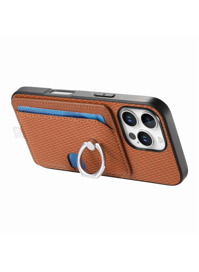 Zaboon Case For iPhone 11 Pro Carbon Fiber Ring Side Insert Card Bag MagSafe Phone Case - Image 3