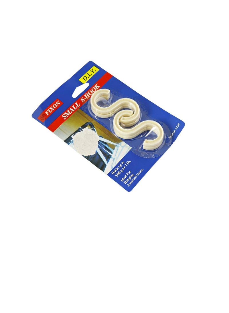 Fixon - Small Plastic S-hook - 1235, Beige - Image 1