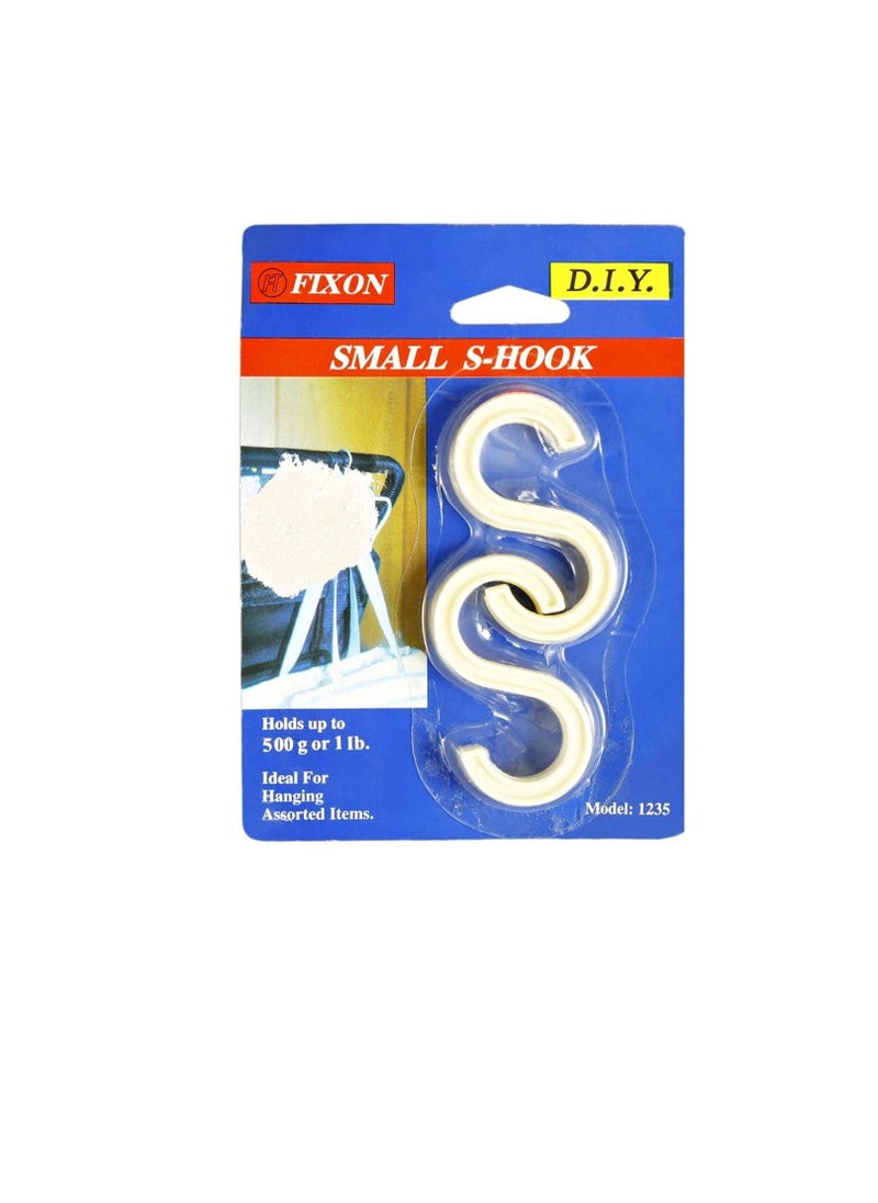 Fixon - Small Plastic S-hook - 1235, Beige - Image 1