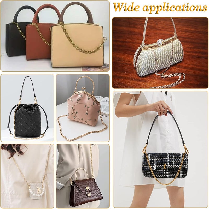 comfrt 3 Sizes Metal Bag Chain Strap, Replacement Purse Chain Straps Handbag Chains Cross Body Replacement Straps with Metal Buckles Shoulder Clutch Bag Purse Making Accessory(15.2/41.7/49.6 inches) - Image 3