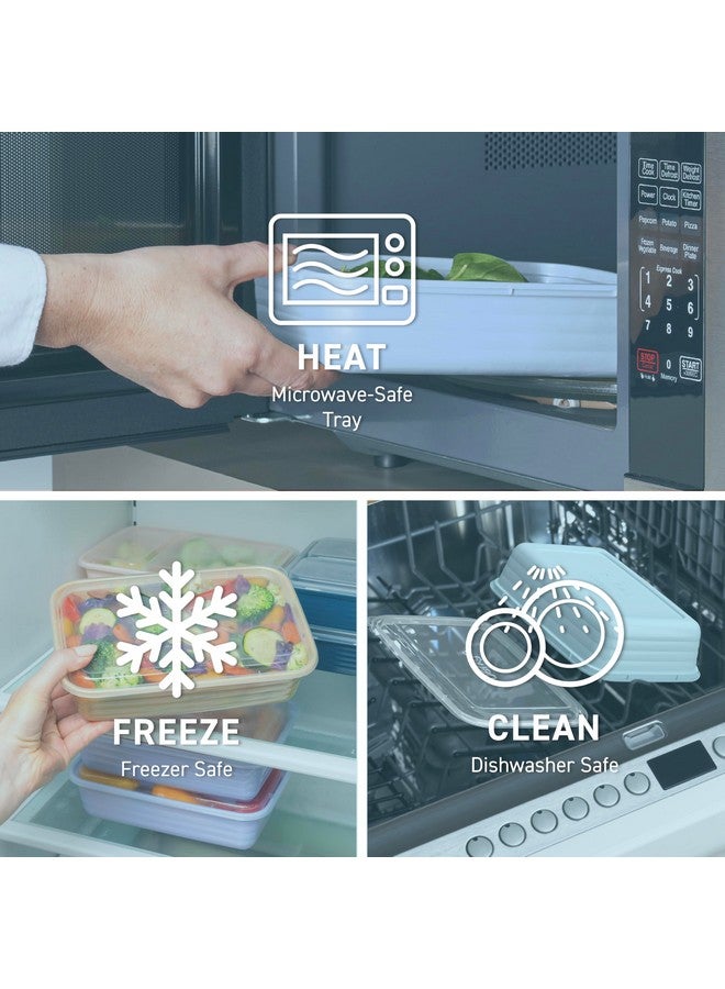 بنتجو مجموعة أوعية Bentgo خفيفة الوزن ومتينة وقابلة لإعادة الاستخدام وخالية من مادة BPA، مكونة من 20 قطعة، آمنة للاستخدام في الميكروويف والفريزر وغسالة الأطباق - Sky - Image 5