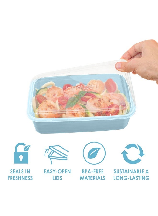 بنتجو مجموعة أوعية Bentgo خفيفة الوزن ومتينة وقابلة لإعادة الاستخدام وخالية من مادة BPA، مكونة من 20 قطعة، آمنة للاستخدام في الميكروويف والفريزر وغسالة الأطباق - Sky - Image 4