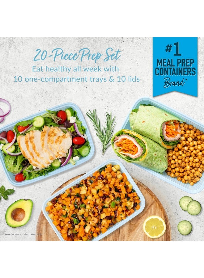 بنتجو مجموعة أوعية Bentgo خفيفة الوزن ومتينة وقابلة لإعادة الاستخدام وخالية من مادة BPA، مكونة من 20 قطعة، آمنة للاستخدام في الميكروويف والفريزر وغسالة الأطباق - Sky - Image 2