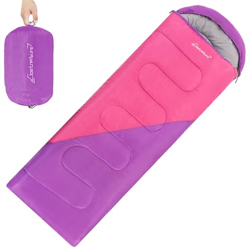 Clostnature Sleeping Bag for Adults and Kids - Lightweight Camping Sleeping Bag for Girls, Boys, Youths, Ultralight Backpacking Sleeping Bags for Cold Weather - Compression Sack Included(Left Zipper) - Image 1