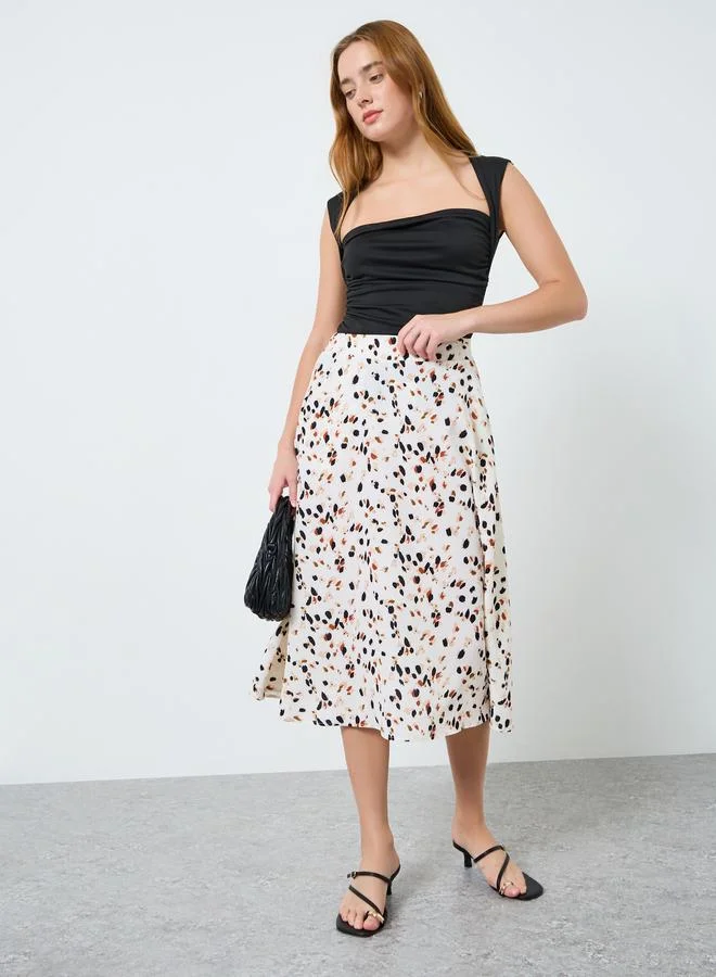 Take Two Women Graphic Printed Pocket Detail Midi Skirt