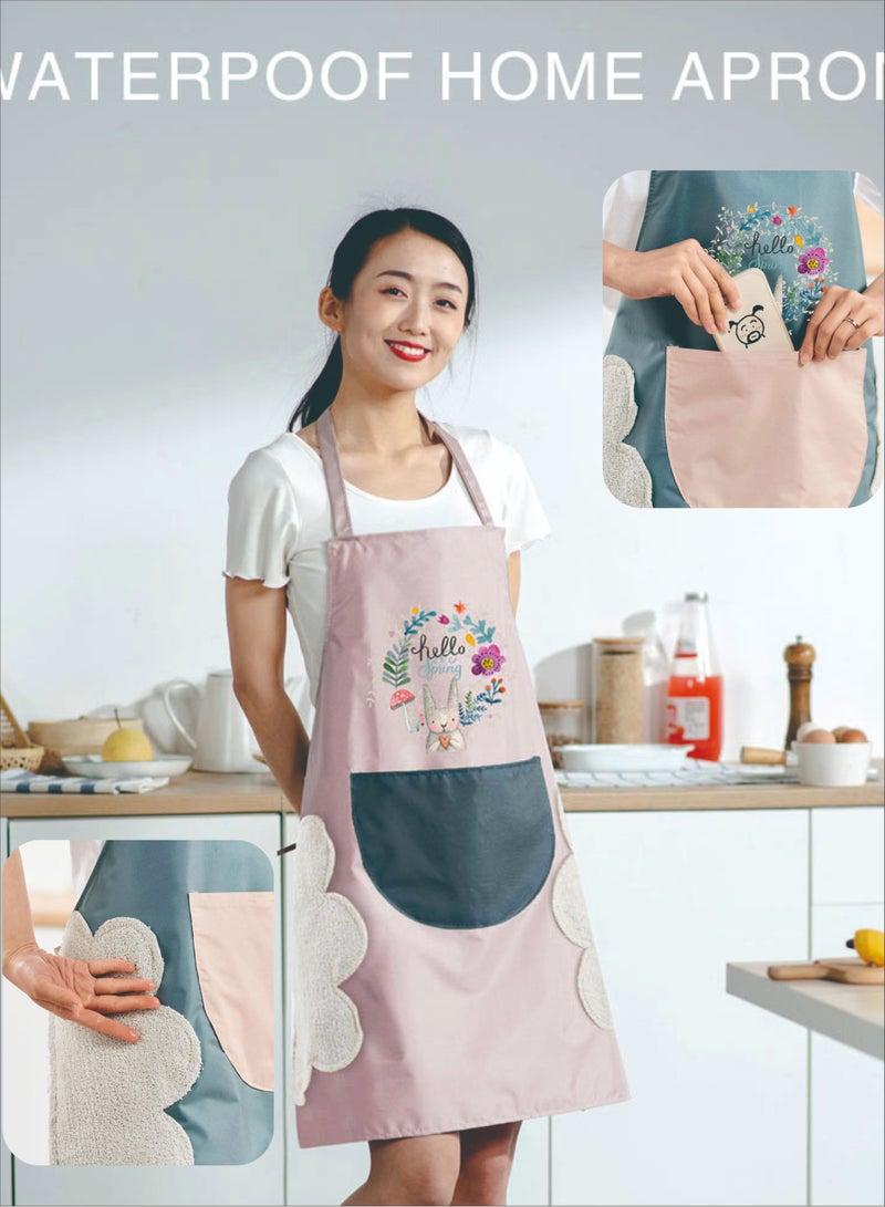 AMERTEER Adjustable Waterproof Kitchen Cooking Apron Multicolor - Image 2