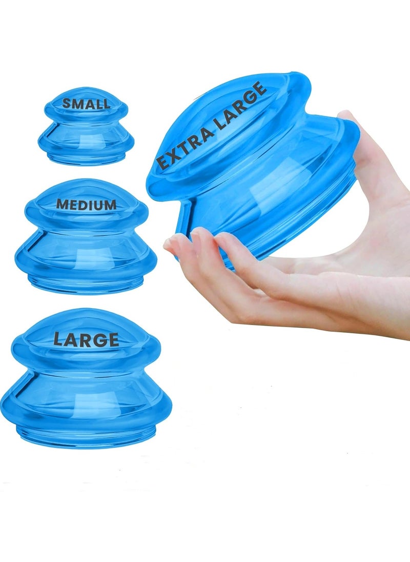 Ru syanl - Silicone Cupping Therapy Set Professional Massage Cupping Cups for Cupping Therapy 4 Cup Kit for Massage Myofascial Release Cellulite Reduction - Image 1