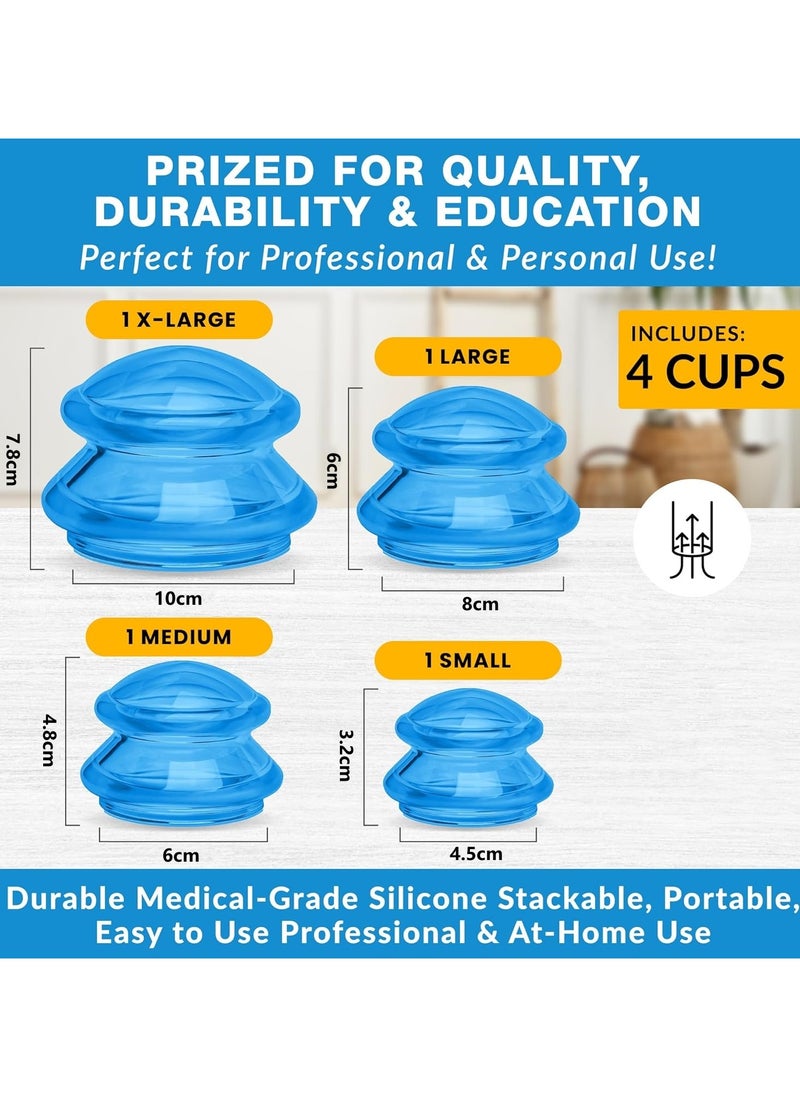 Ru syanl - Silicone Cupping Therapy Set Professional Massage Cupping Cups for Cupping Therapy 4 Cup Kit for Massage Myofascial Release Cellulite Reduction - Image 1