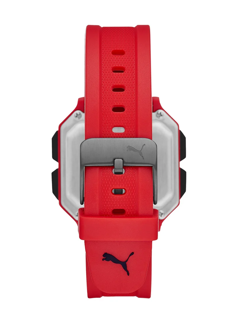 PUMA Women's Digital Watch With Red Silicone Strap - 3 ATM - PU P5019