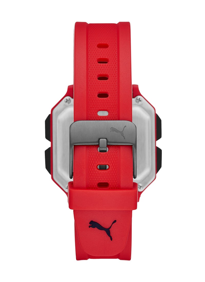 PUMA Remix 40mm Women's Digital Watch with Red Silicone Strap  - Image 2