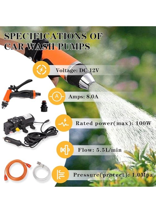 KIIUMI 12-Volt Car Wash Kit, Electric Car Washing Machine, Portable Car Wash Pump Kit, Household High Pressure Washer, Car Pump Wash Tool - Image 4