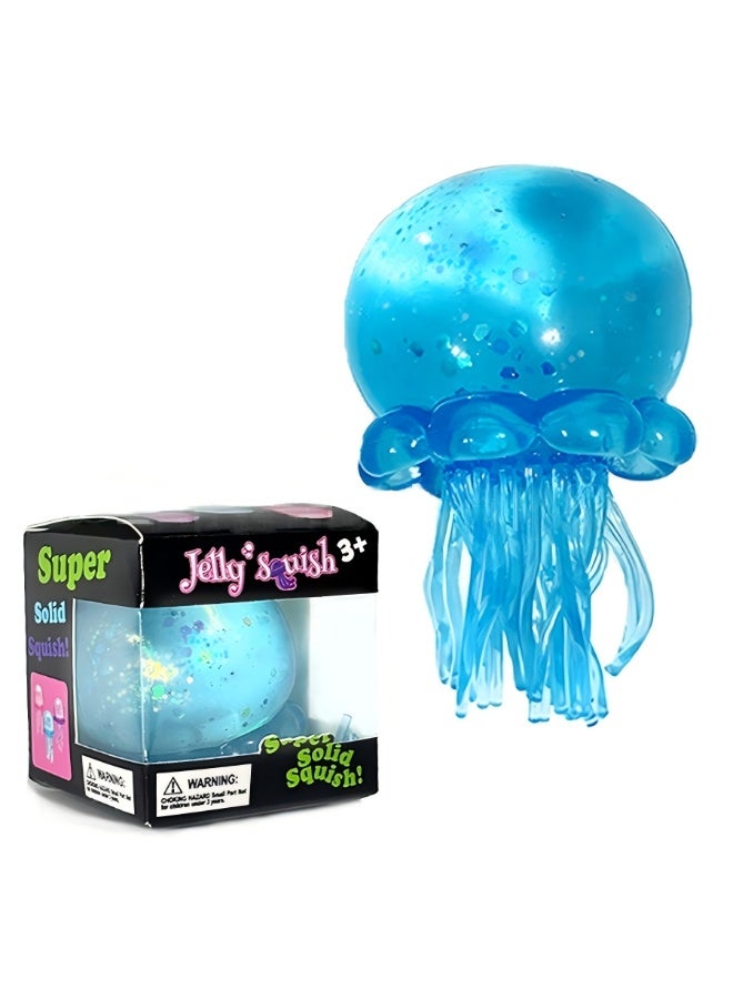 Gigglejoy Glitter Jellyfish Squishy Toy, Ultra Soft Glitter Jelly Sensory Fidget,Adults Squishies Anxiety Relief Maltose Ball, Ice Squishys Sugar Sensory Toy for ADHD Autism, Novel Design Colorful Fidgets Stress Toys - Image 1
