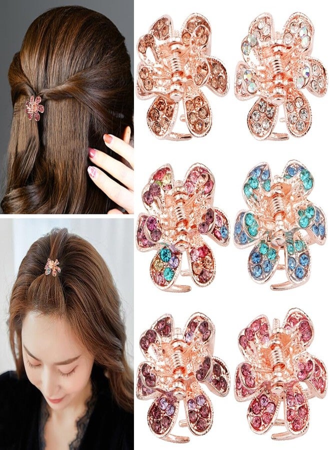 ANBALA Mini Metal Hair Clips with Rhinestone Crystals for Women - Non-slip Jaw Clamps and Claws for Thick, Thin, Long or Short Hair (Crystal-A) - Image 1