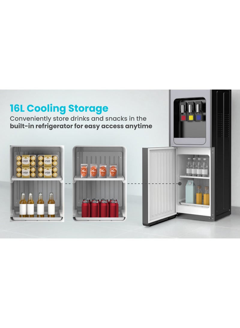 NIKAI 3-Tap Water Dispenser With Cabinet NWD999C Black-Grey - Image 4
