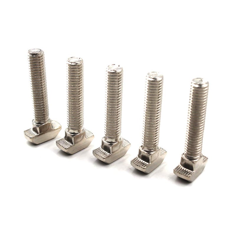 SeeRaphee T Bolt Set Screw Bolt Fastener Tool for T-Slotted Aluminum Extrusion Nickel Plated Carbon Steel 20 Series M5x16mm 30PCS - Image 3