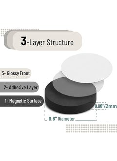 HY Flexible Magnetic Dot with Self Adhesive, 120 PCS Round Small Magnetic Stickers with Adhesive Backing Peel & Stick Magnets Stickers for Crafts, Office, DIY Projects, 20x2mm  - Image 2