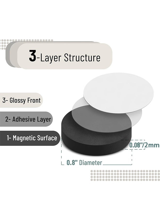 HY Flexible Magnetic Dot with Self Adhesive, 120 PCS Round Small Magnetic Stickers with Adhesive Backing Peel & Stick Magnets Stickers for Crafts, Office, DIY Projects, 20x2mm  - Image 2
