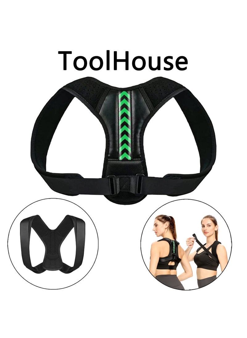 ToolHouse Back Posture Corrector Belt Adjustable Upper Back Brace Providing Pain Relief from Neck Shoulder and Upper and Lower Back For Men Women  - Image 1